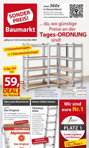 Prospekte Sonderpreis-Baumarkt - 14.02.2026 - 20.02.2026.