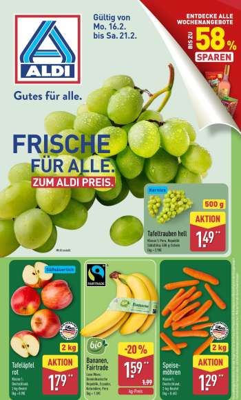 Prospekte ALDI Nord - 16.02.2026 - 21.02.2026.