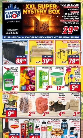 Prospekte CENTERSHOP - 16.02.2026 - 21.02.2026.