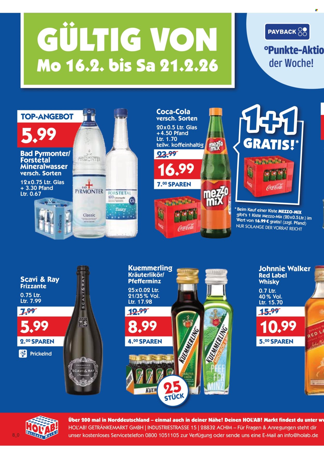Hol'ab! Getränkemarkt Prospekte  - 16.02.2026 - 21.02.2026. Seite 2