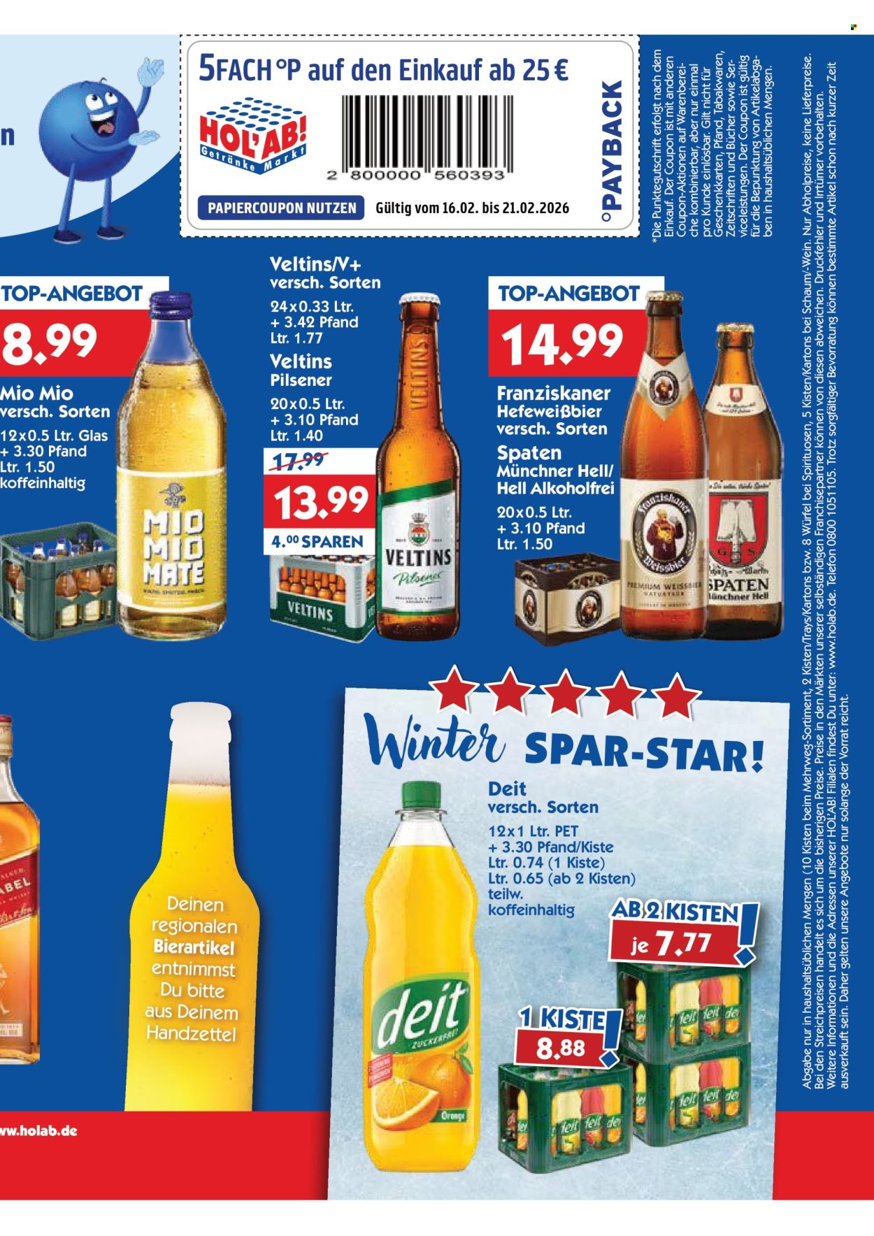 Hol'ab! Getränkemarkt Prospekte  - 16.02.2026 - 21.02.2026. Seite 3