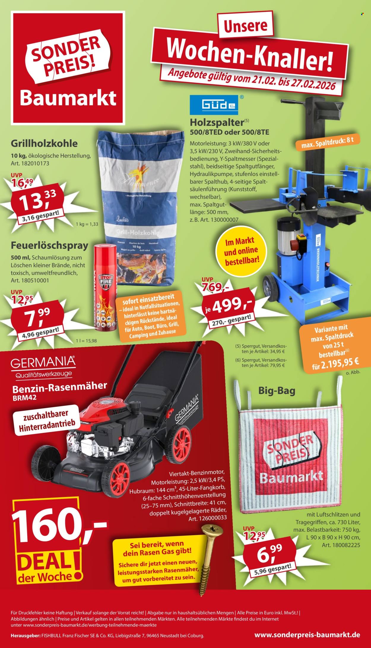 Sonderpreis-Baumarkt Prospekte  - 21.02.2026 - 27.02.2026. Seite 1