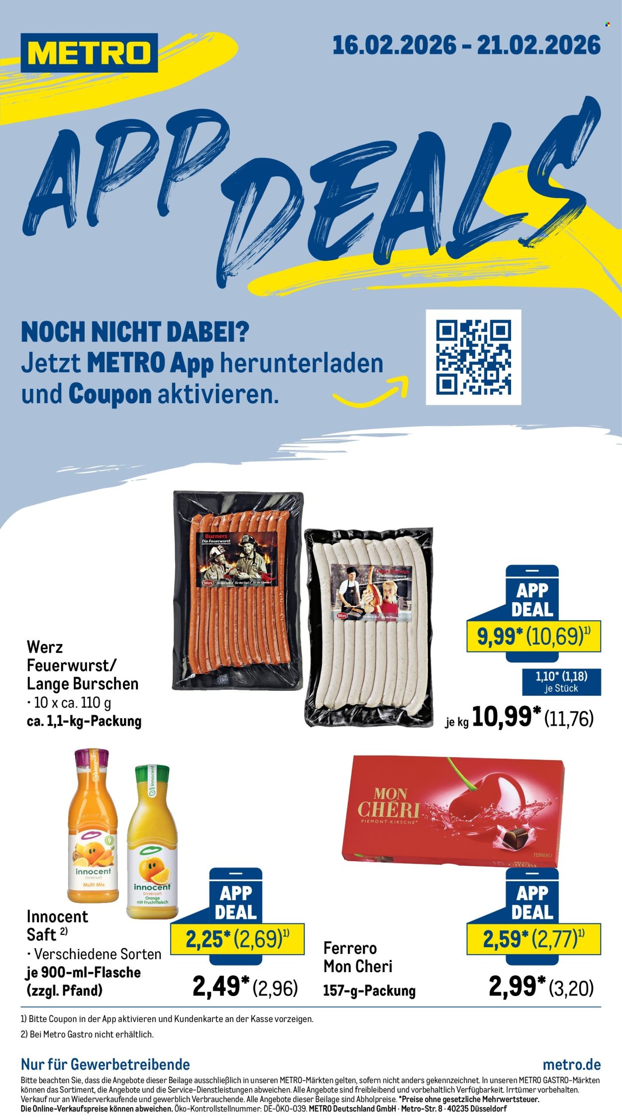 Metro Prospekte  - 16.02.2026 - 21.02.2026. Seite 1