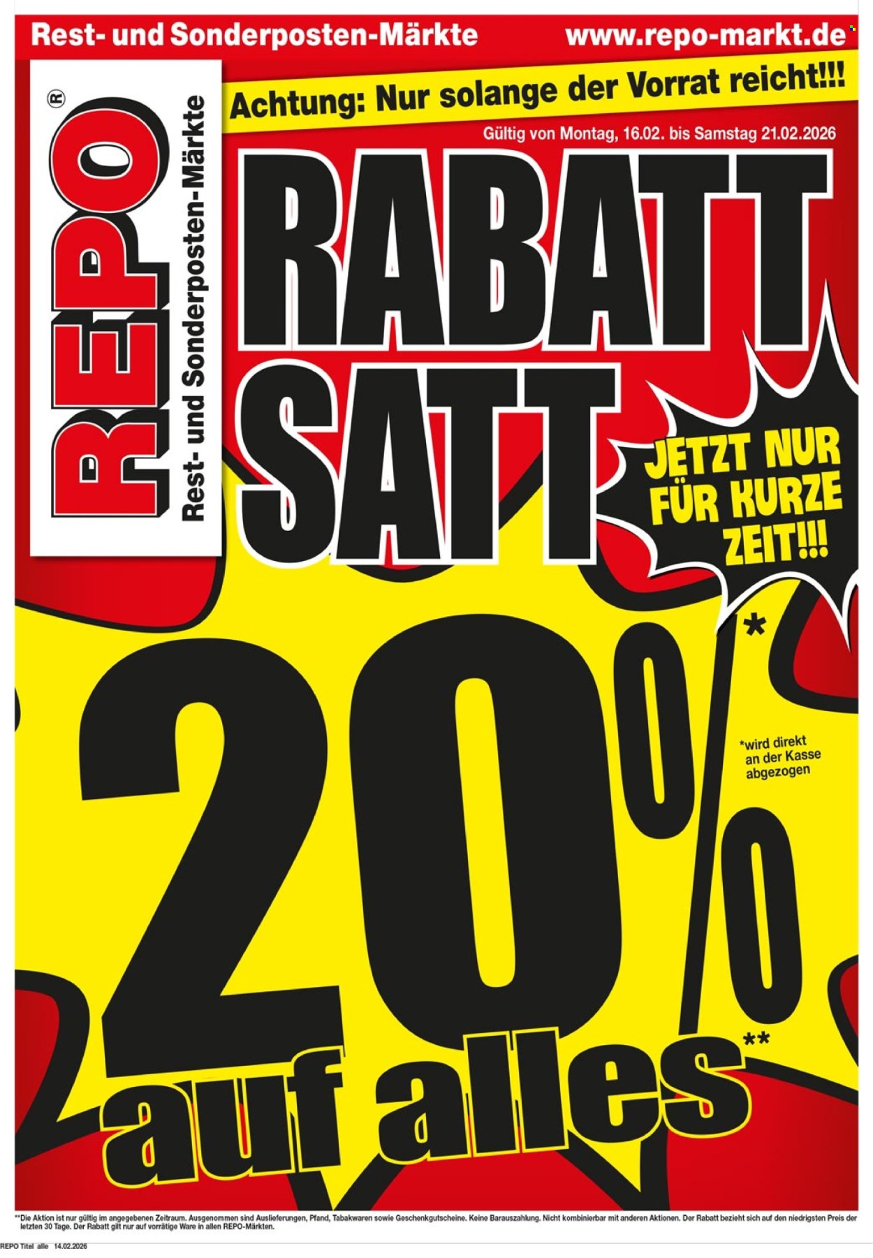 Repo Prospekte  - 16.02.2026 - 21.02.2026. Seite 1