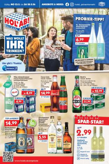 Prospekte Hol'ab! Getränkemarkt - 23.02.2026 - 28.02.2026.