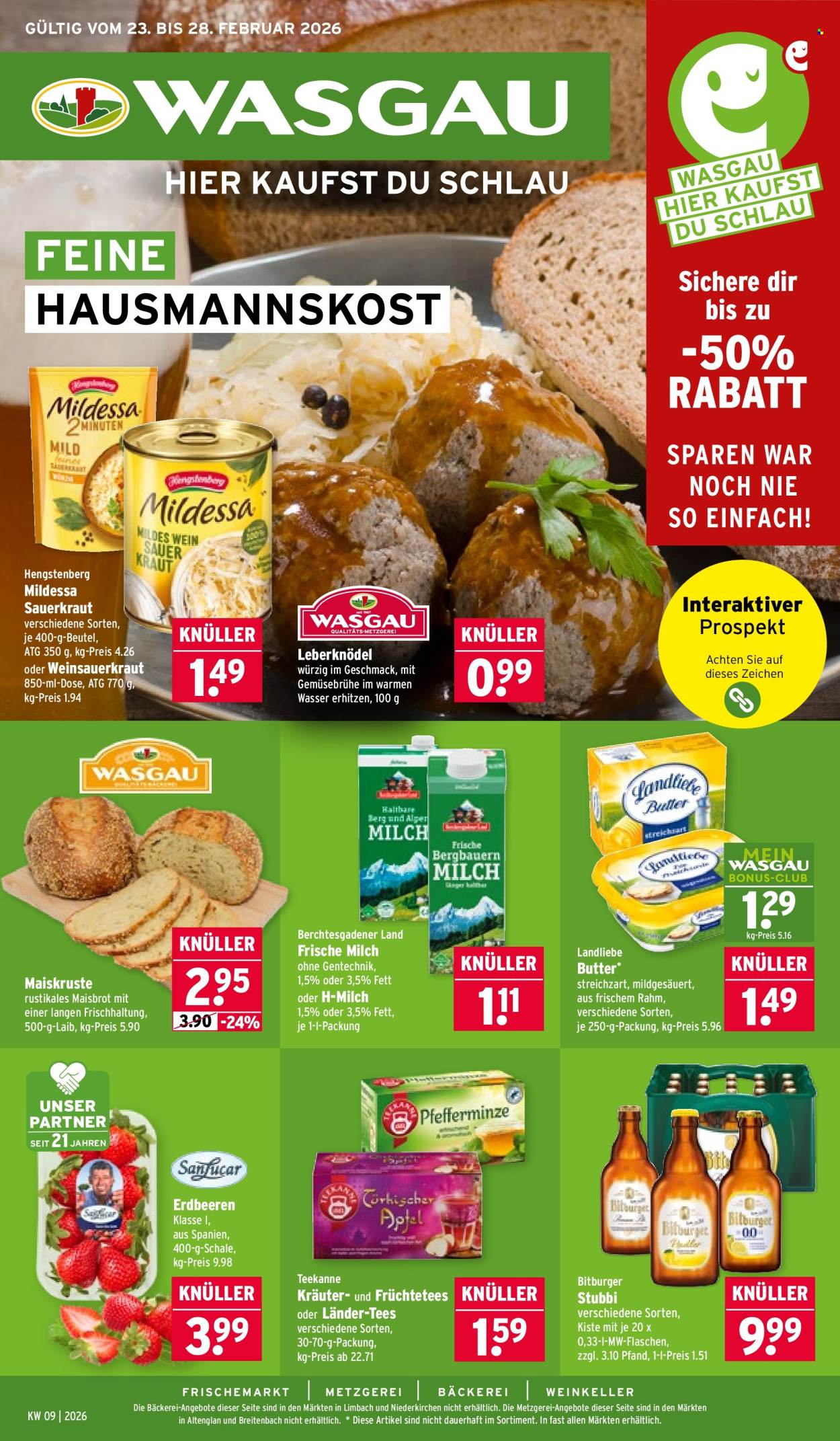 Wasgau Prospekte  - 23.02.2026 - 28.02.2026. Seite 1