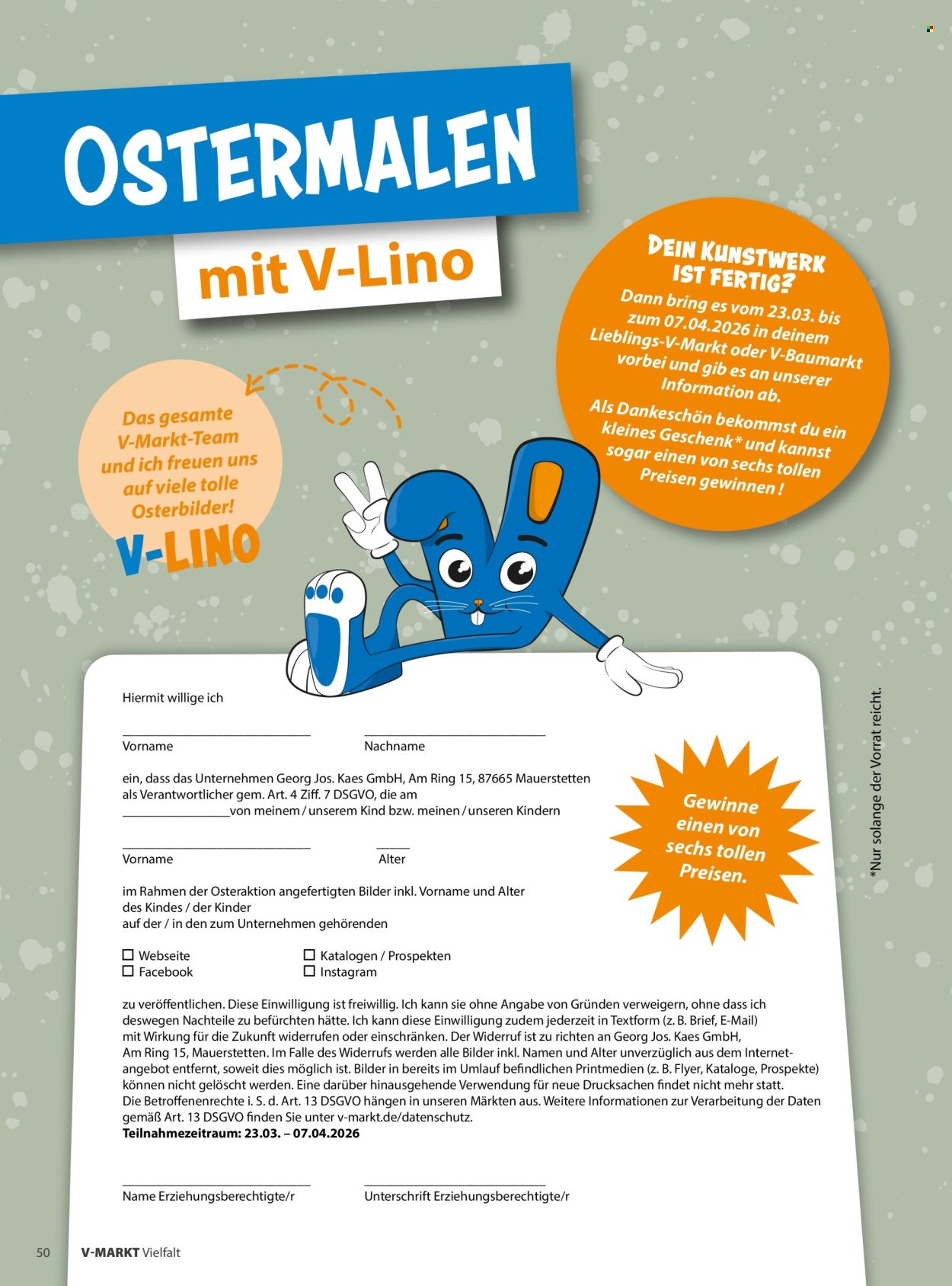 V-Markt Prospekte  - 1.03.2026 - 30.04.2026. Seite 50