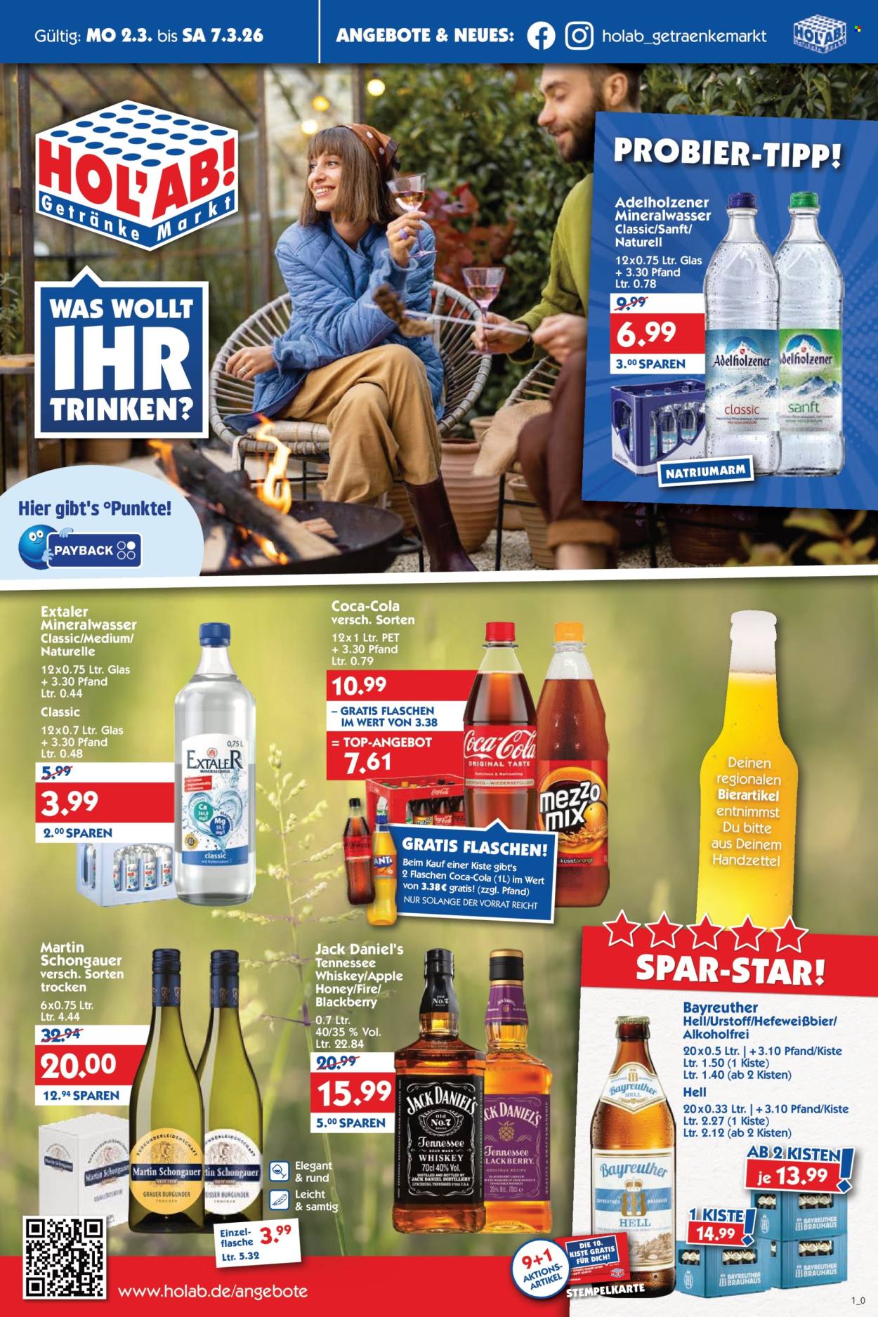 Hol'ab! Getränkemarkt Prospekte  - 2.03.2026 - 7.03.2026. Seite 1