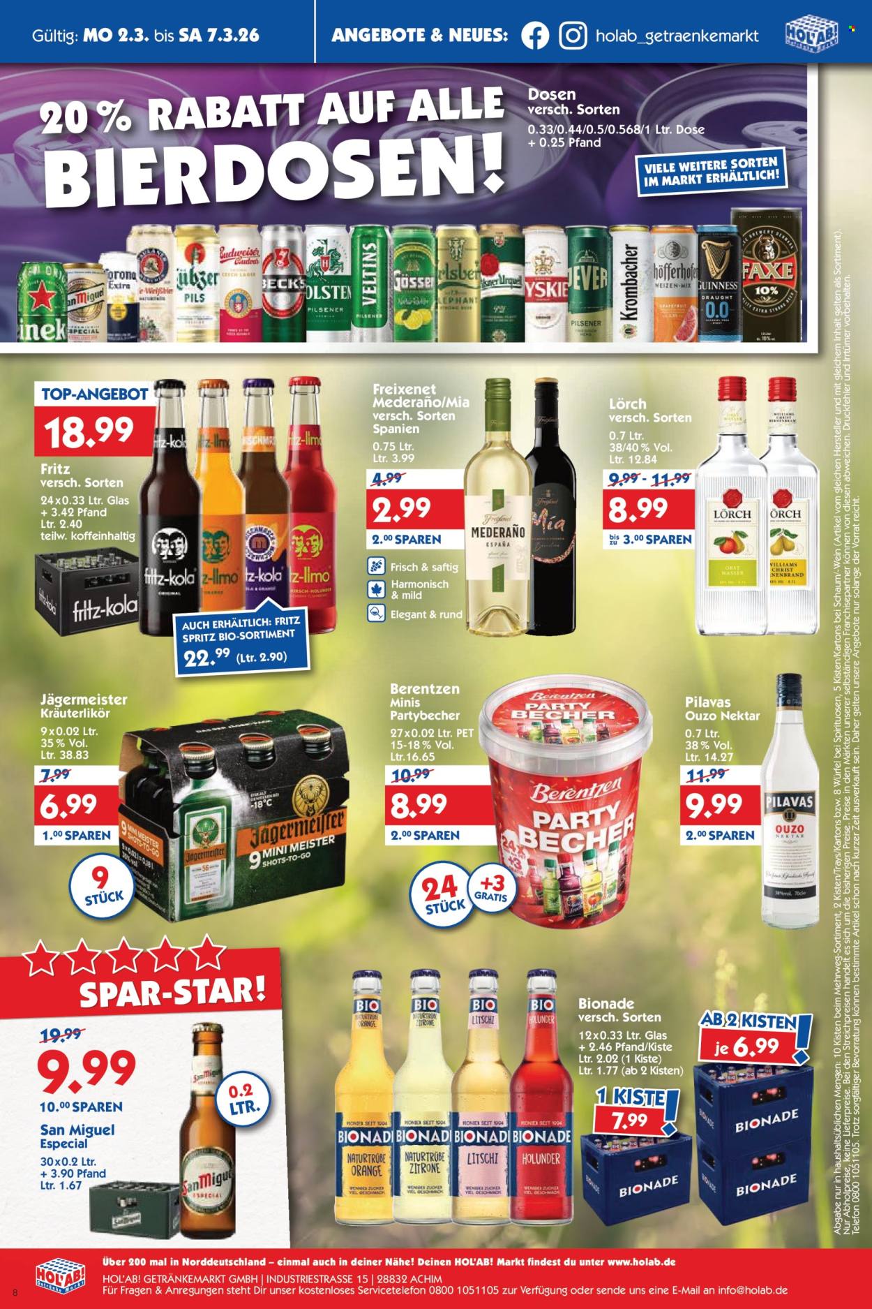 Hol'ab! Getränkemarkt Prospekte  - 2.03.2026 - 7.03.2026. Seite 8