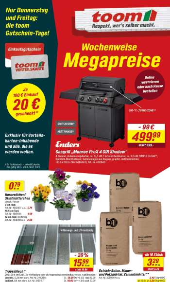 Prospekte toom Baumarkt - 28.02.2026 - 6.03.2026.