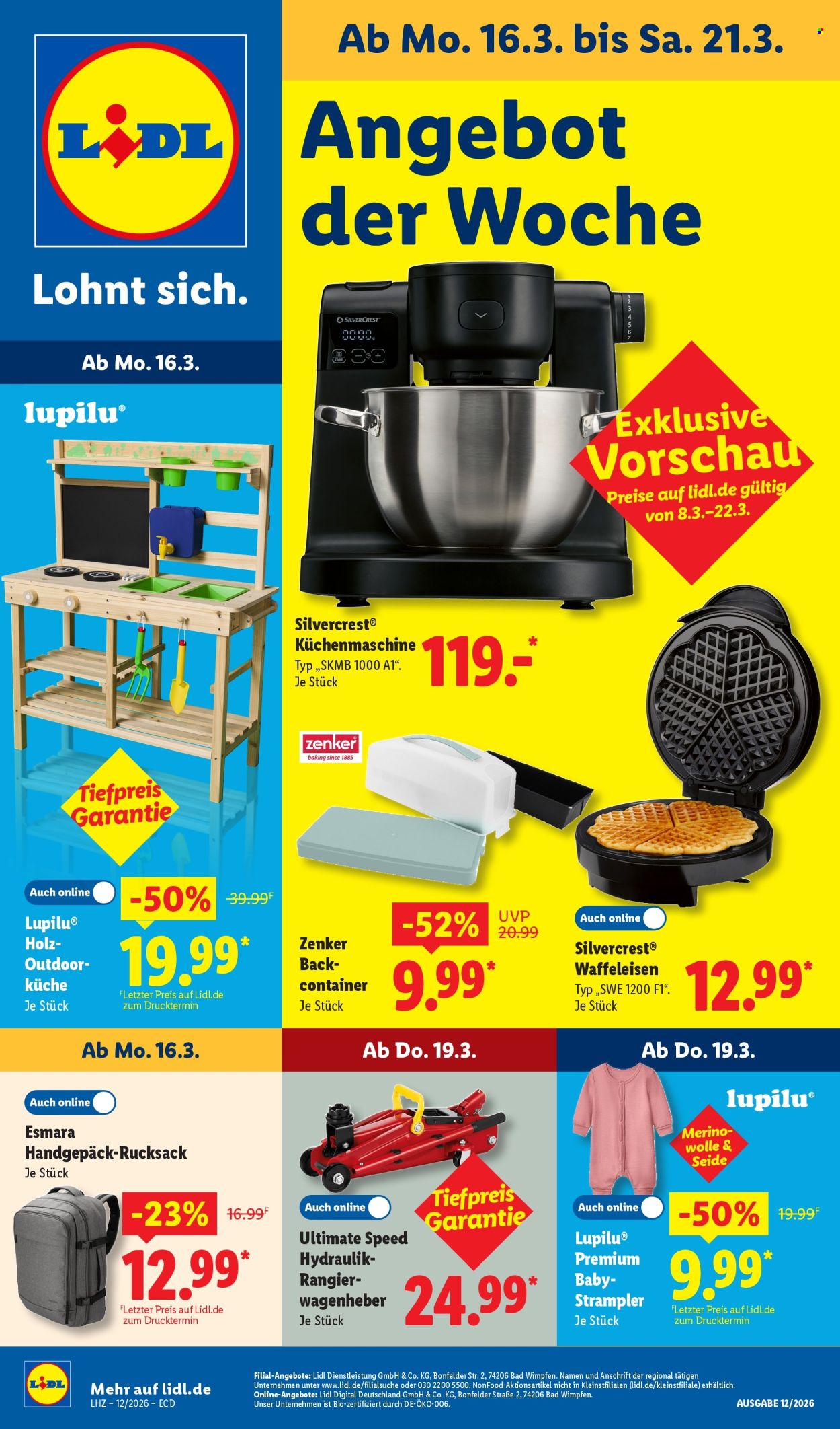 Lidl Prospekte  - 16.03.2026 - 21.03.2026. Seite 1