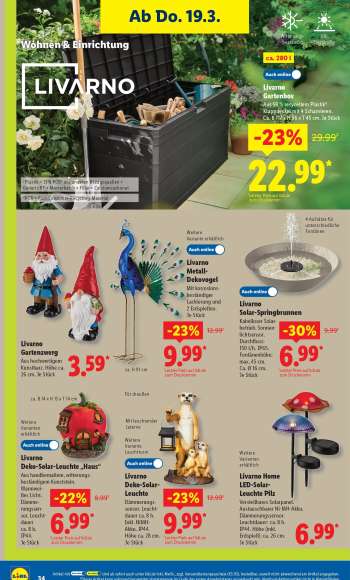 thumbnail - Livarno Home LED-Solar-Leuchte Pilz