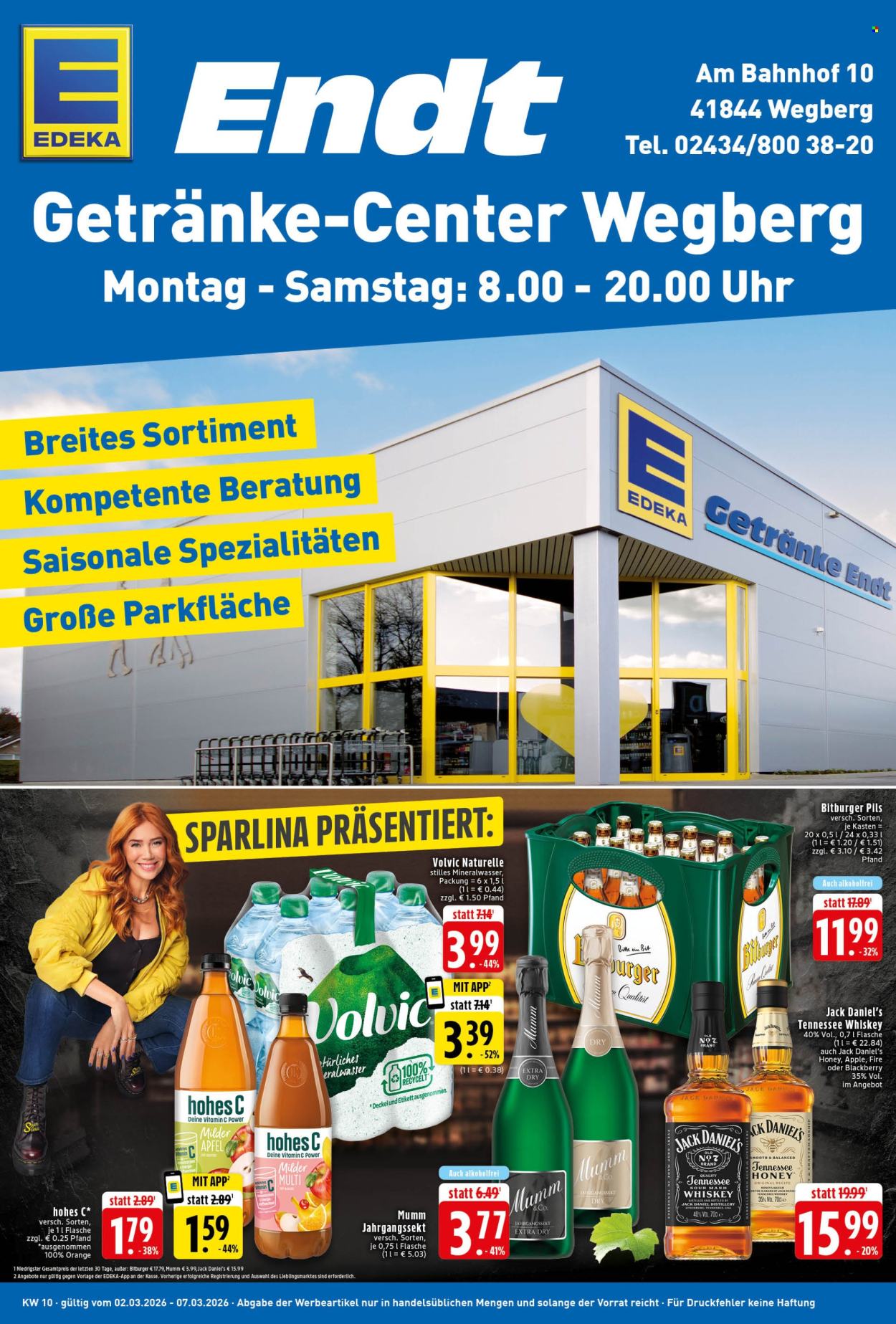 Edeka Getränkemarkt Prospekte  - 2.03.2026 - 7.03.2026. Seite 1