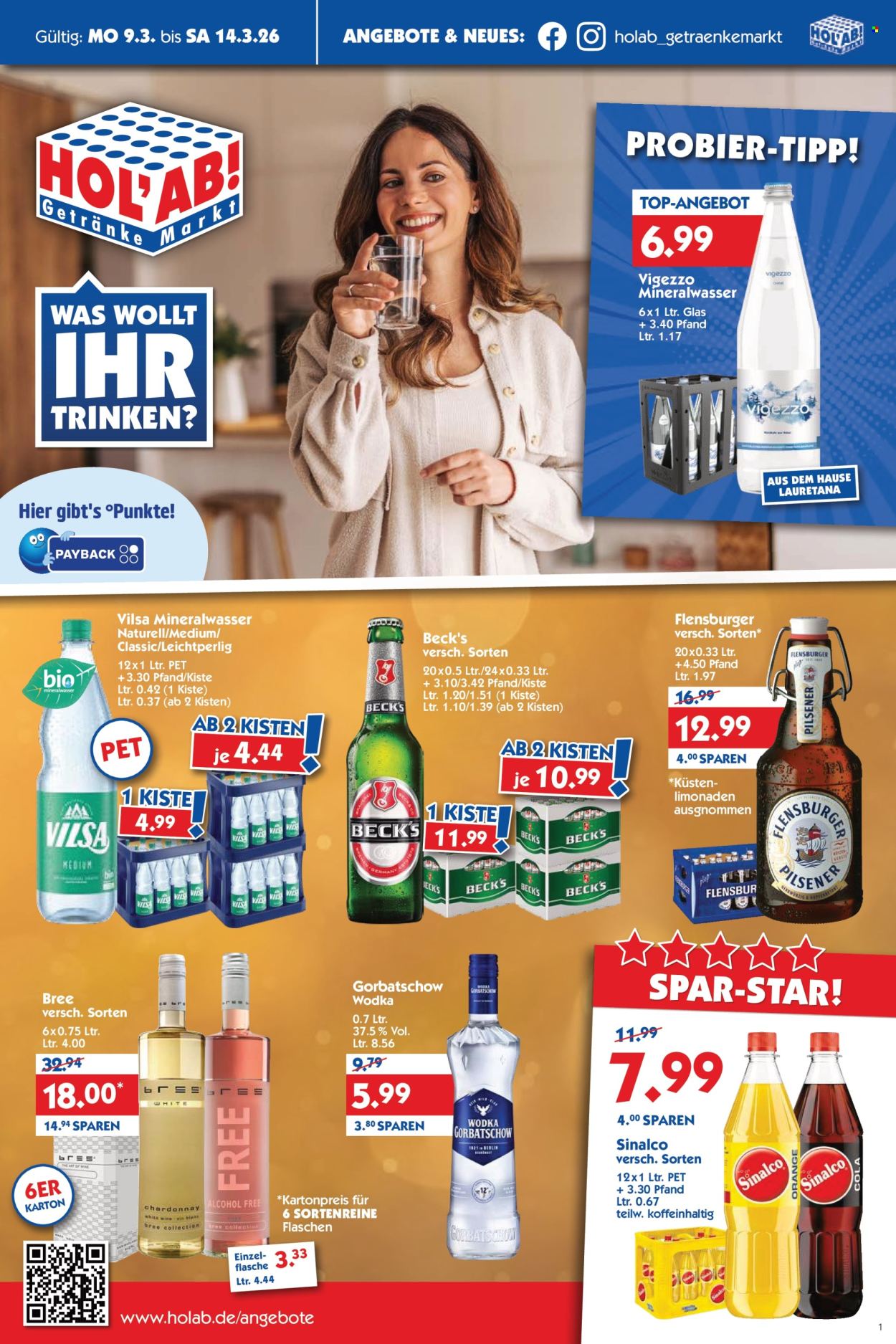 Hol'ab! Getränkemarkt Prospekte  - 9.03.2026 - 14.03.2026. Seite 1