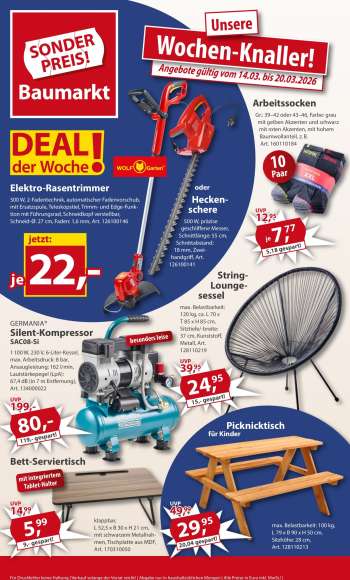 Prospekte Sonderpreis-Baumarkt - 14.03.2026 - 20.03.2026.