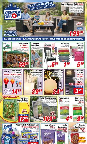 Prospekte CENTERSHOP - 16.03.2026 - 21.03.2026.