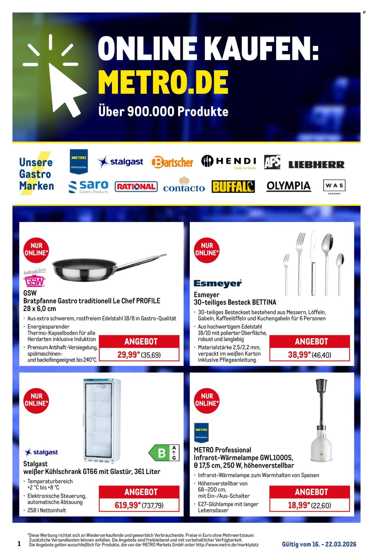 Metro Prospekte  - 16.03.2026 - 22.03.2026. Seite 1