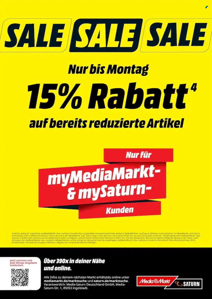 MediaMarkt Prospekte  - 20.03.2026 - 23.03.2026. Seite 1
