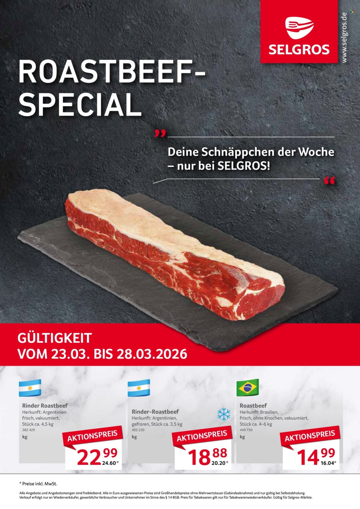 Selgros Prospekte  - 23.03.2026 - 28.03.2026. Seite 1