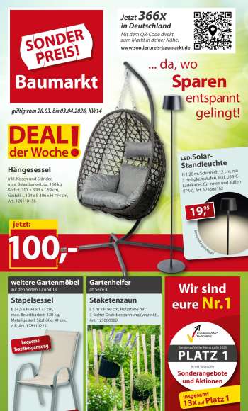 Prospekte Sonderpreis-Baumarkt - 28.03.2026 - 3.04.2026.
