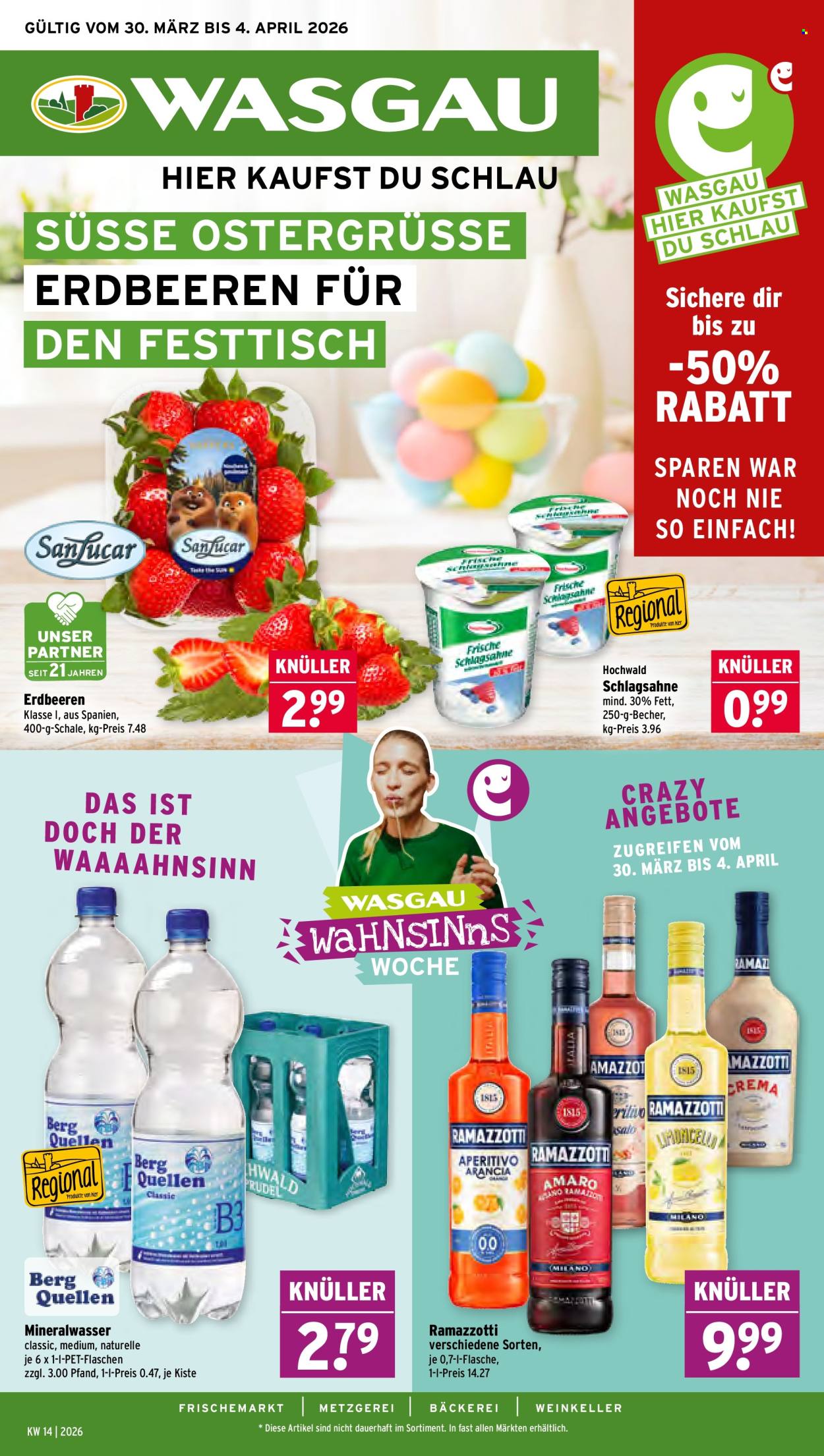Wasgau Prospekte  - 30.03.2026 - 4.04.2026. Seite 1
