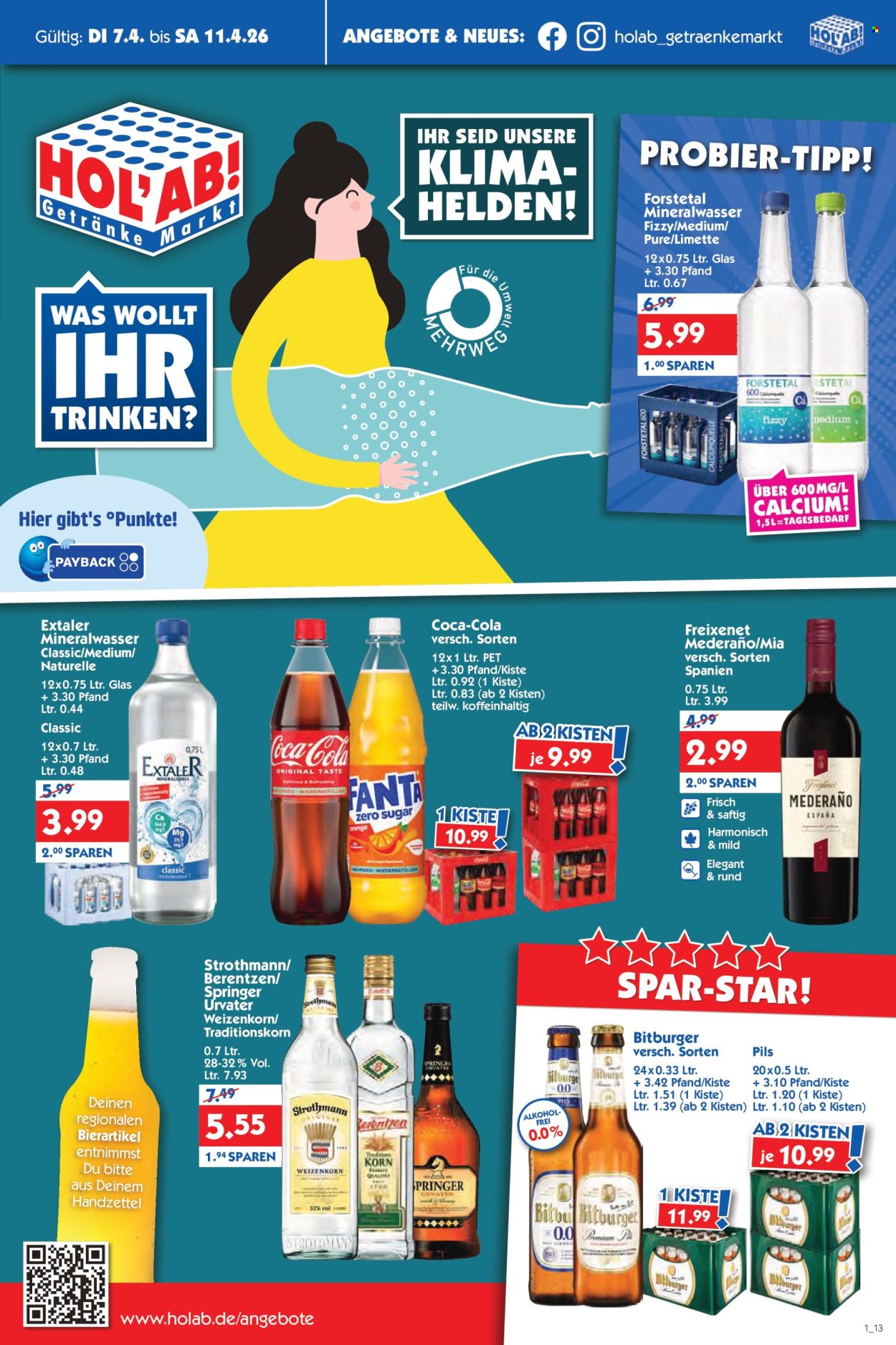 Hol'ab! Getränkemarkt Prospekte  - 7.04.2026 - 11.04.2026. Seite 1