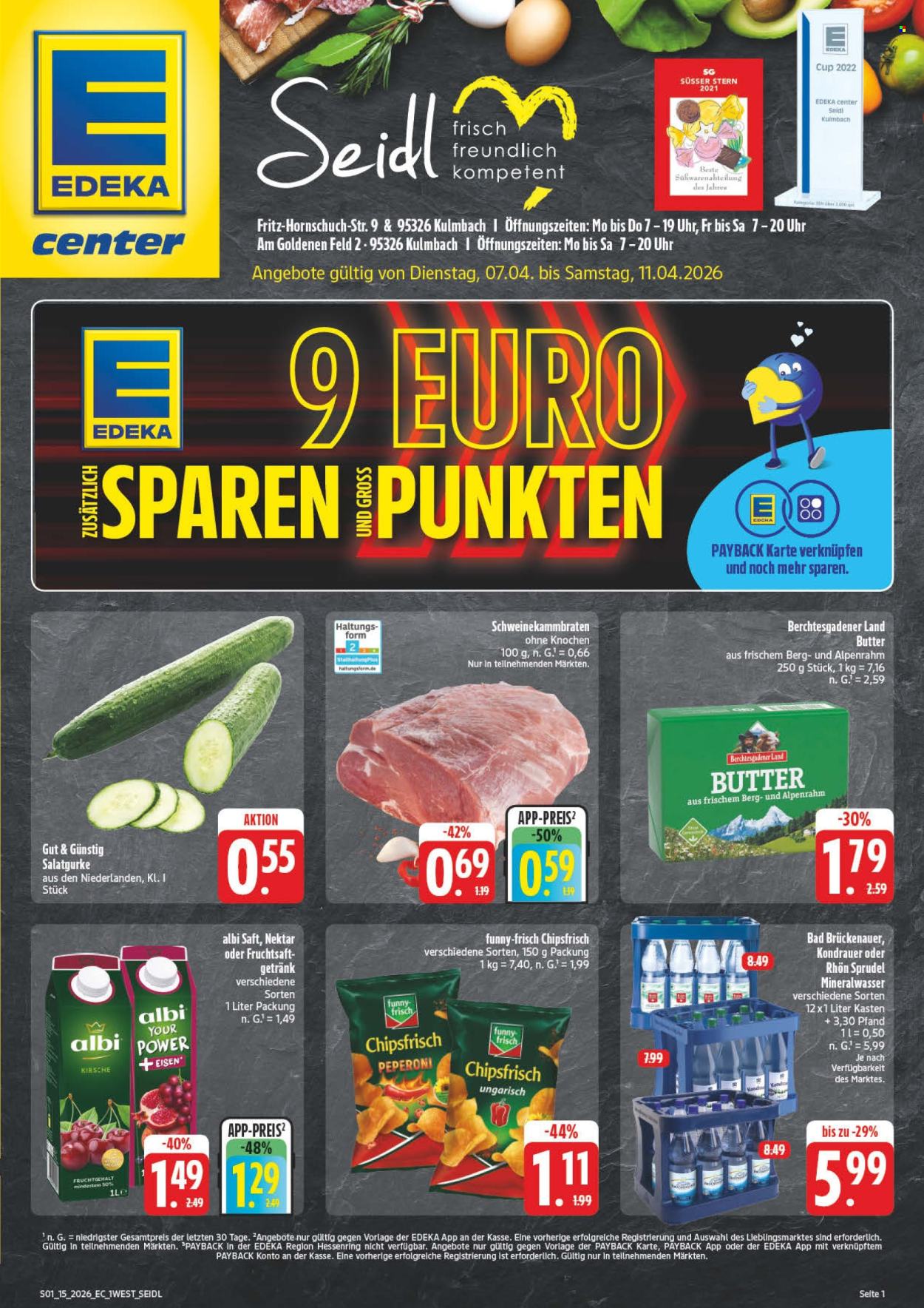 E center Prospekte  - 6.04.2026 - 11.04.2026. Seite 1