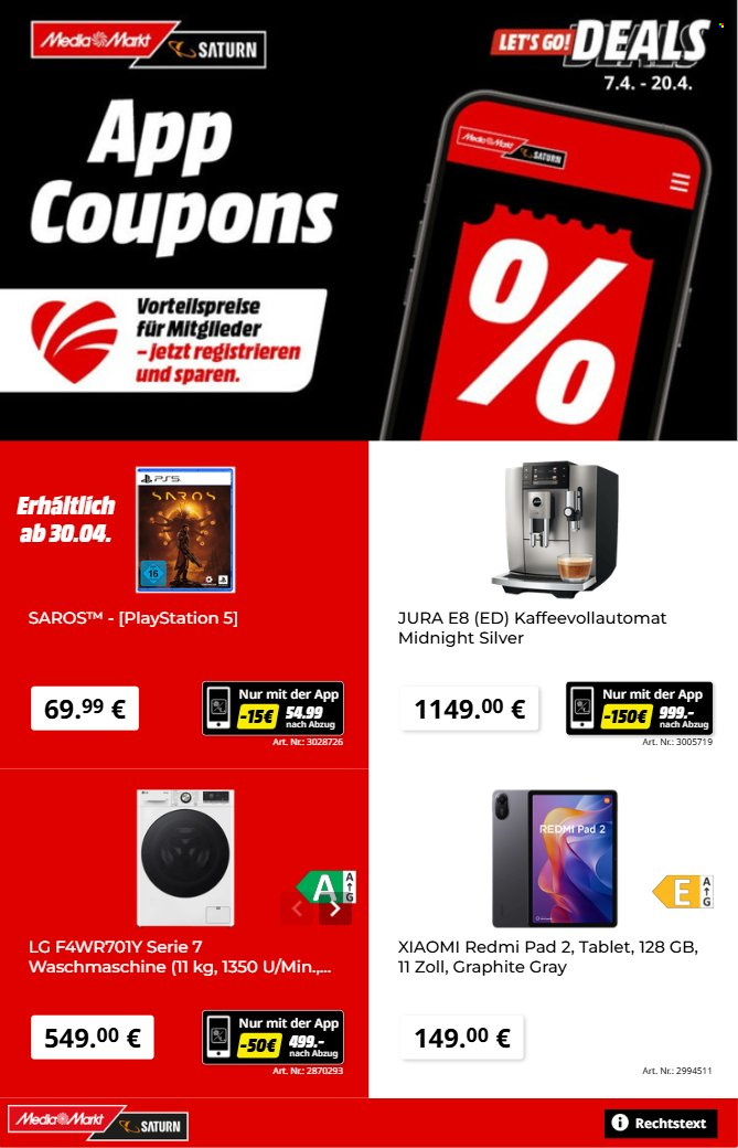 MediaMarkt Prospekte  - 7.04.2026 - 20.04.2026. Seite 1