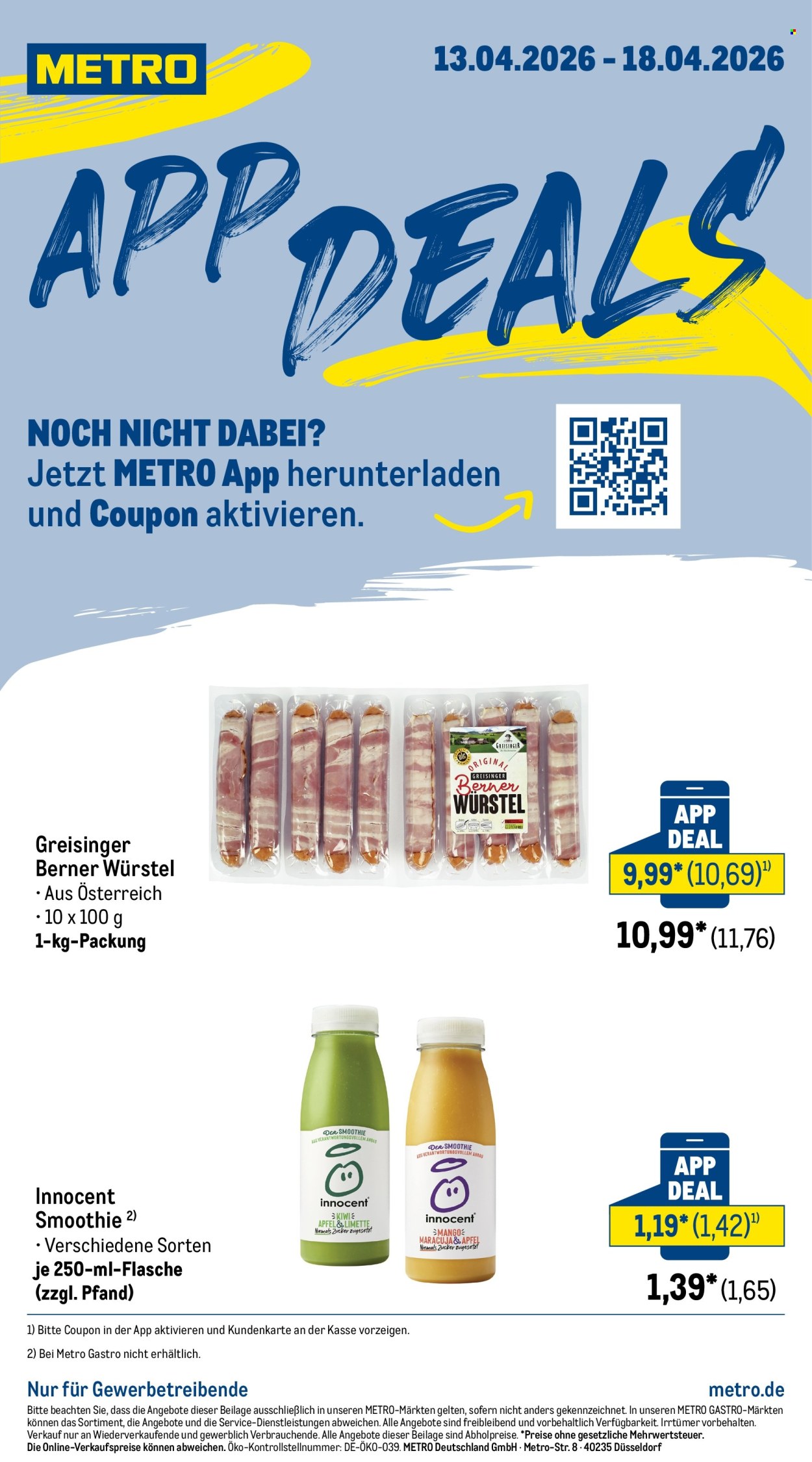 Metro Prospekte  - 13.04.2026 - 18.04.2026. Seite 1