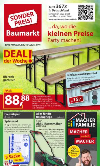 Prospekte Sonderpreis-Baumarkt - 18.04.2026 - 24.04.2026.