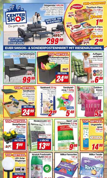 Prospekte CENTERSHOP - 13.04.2026 - 18.04.2026.