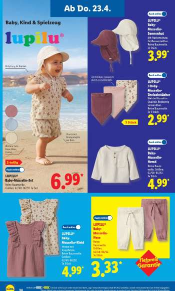 thumbnail - LUPILU® Baby-Musselin-Hose
