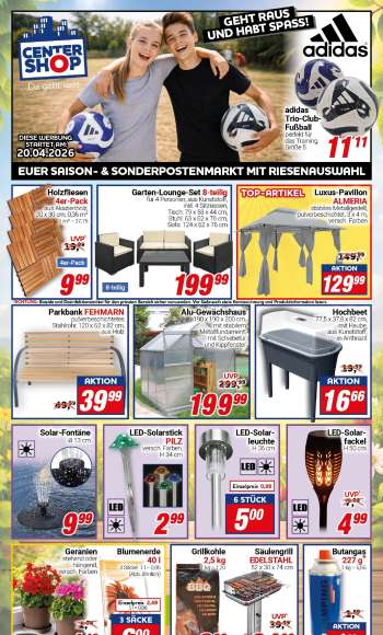Prospekte CENTERSHOP - 20.04.2026 - 25.04.2026.