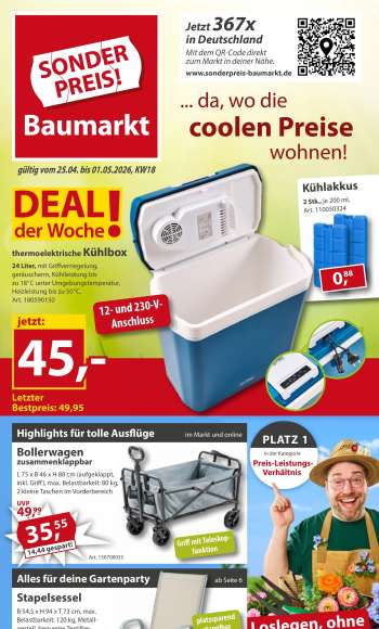 Prospekte Sonderpreis-Baumarkt - 25.04.2026 - 1.05.2026.