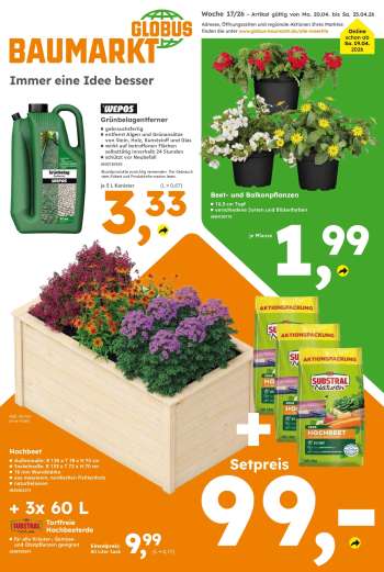 Prospekte Globus Baumarkt - 20.04.2026 - 25.04.2026.