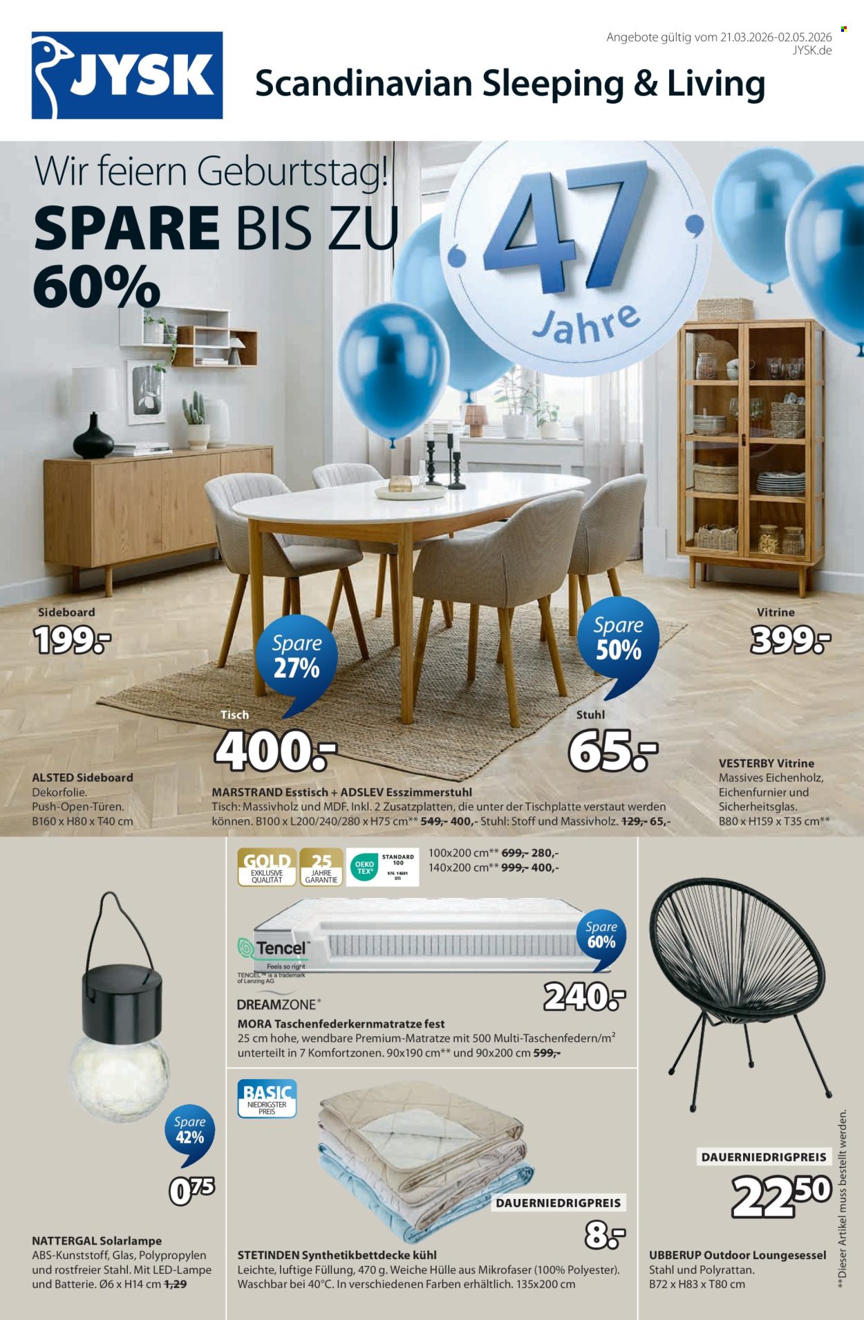 JYSK Prospekte  - 21.03.2026 - 2.05.2026. Seite 1