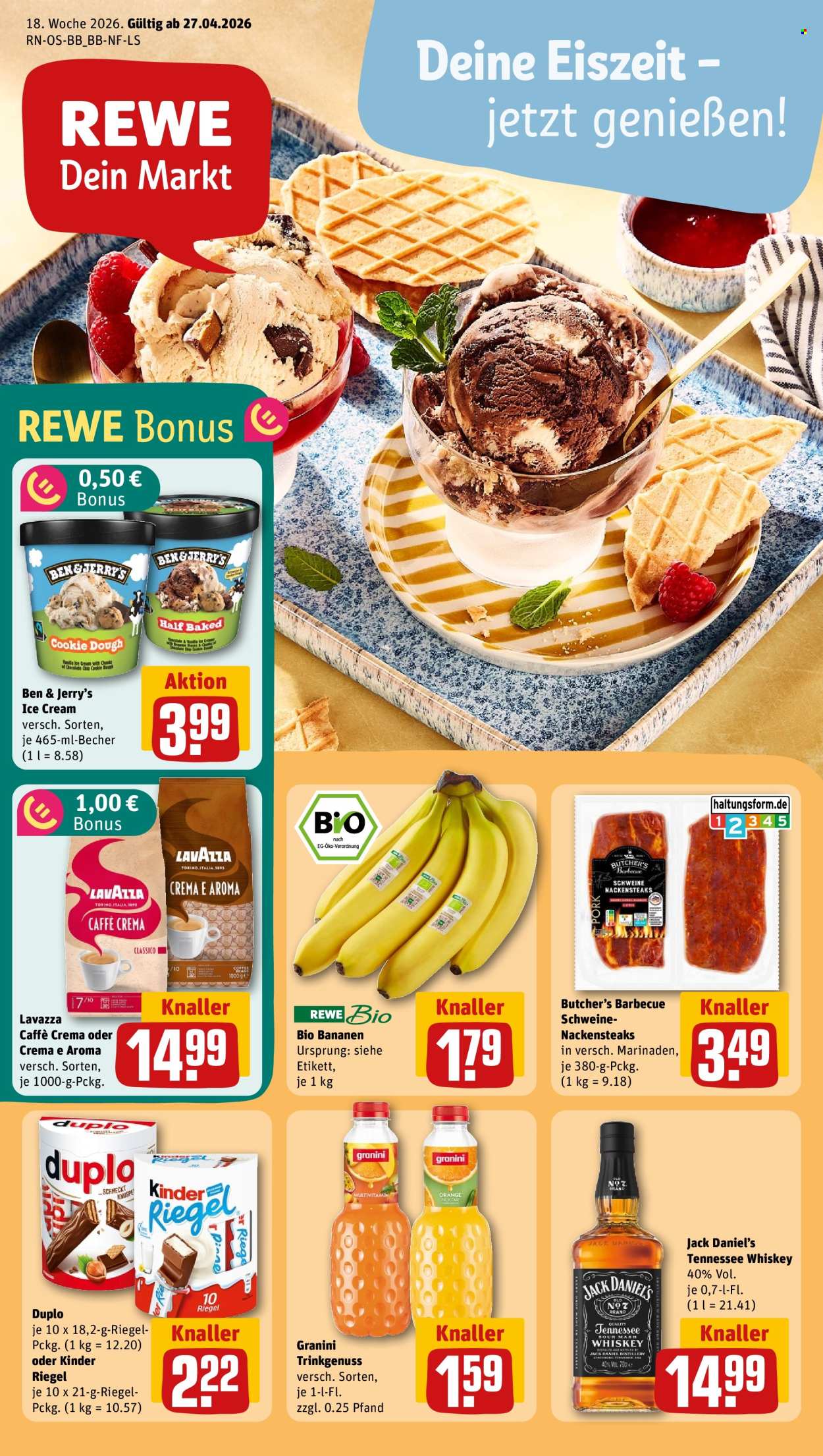 Leták REWE - 27.4.2026 - 3.5.2026. Strana 1