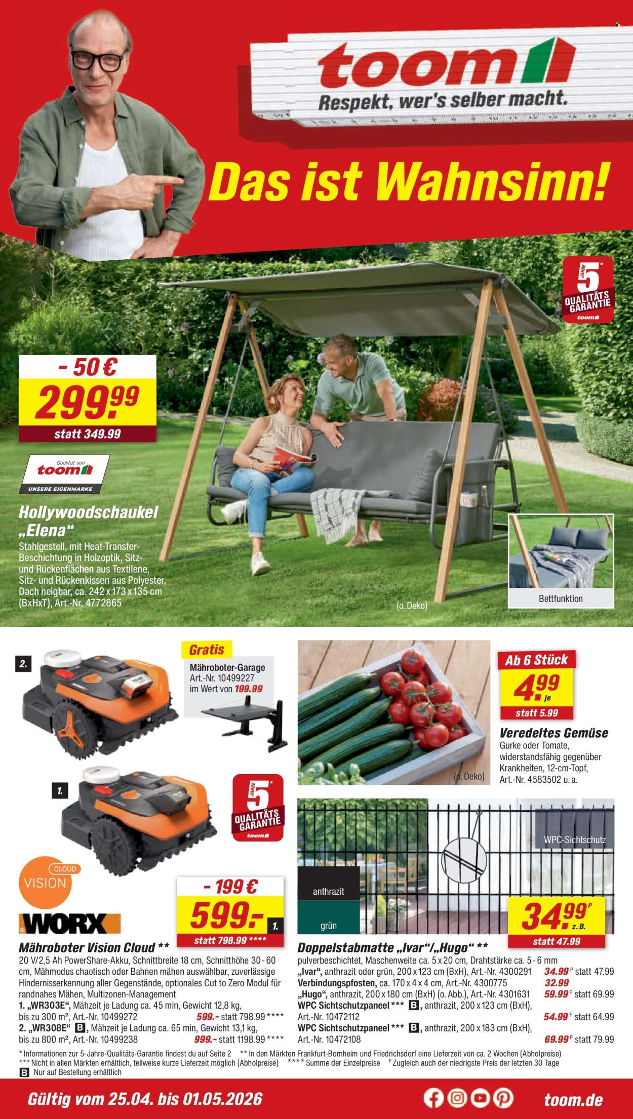 toom Baumarkt Prospekte  - 25.04.2026 - 1.05.2026. Seite 1