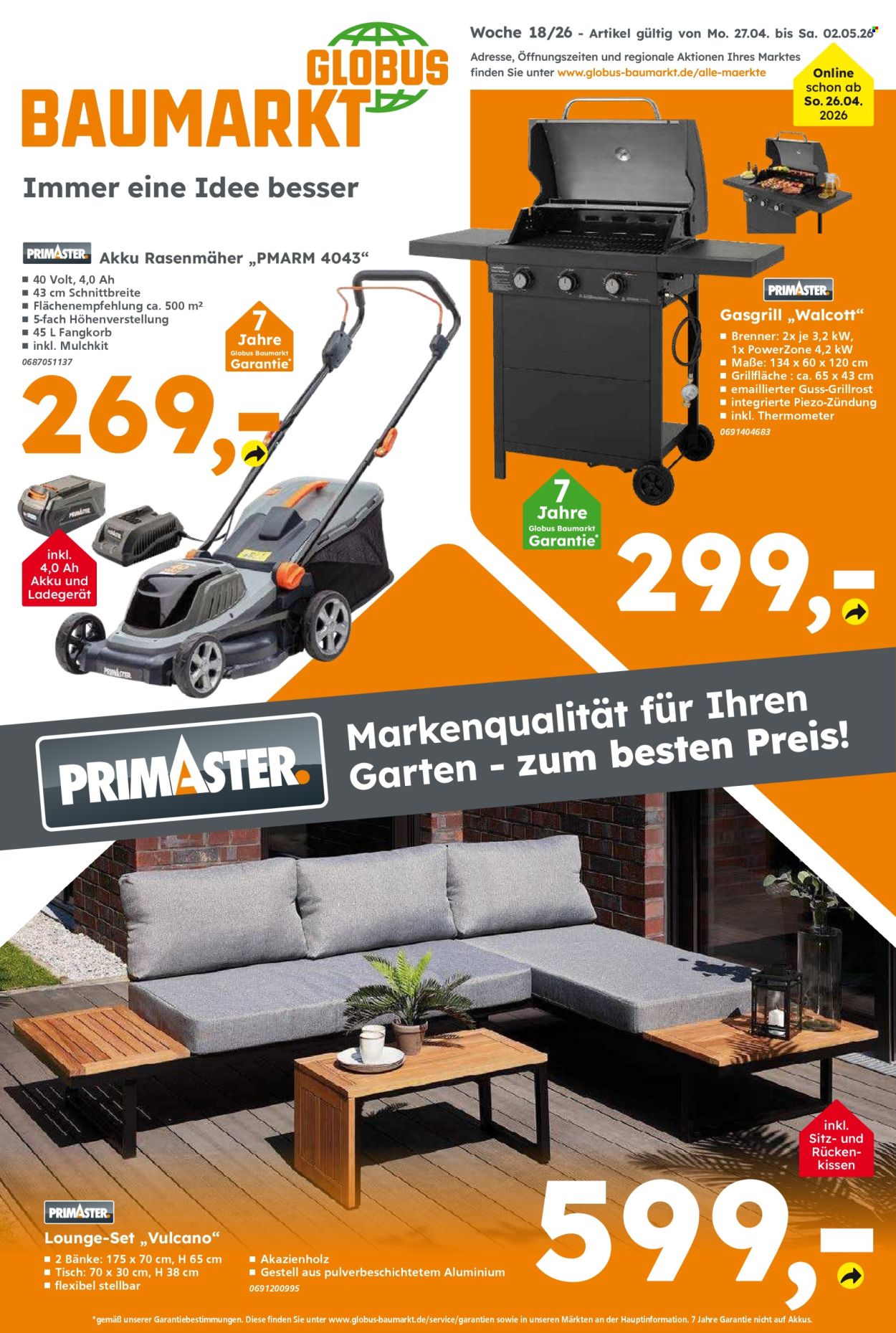 Globus Baumarkt Prospekte  - 27.04.2026 - 2.05.2026. Seite 1