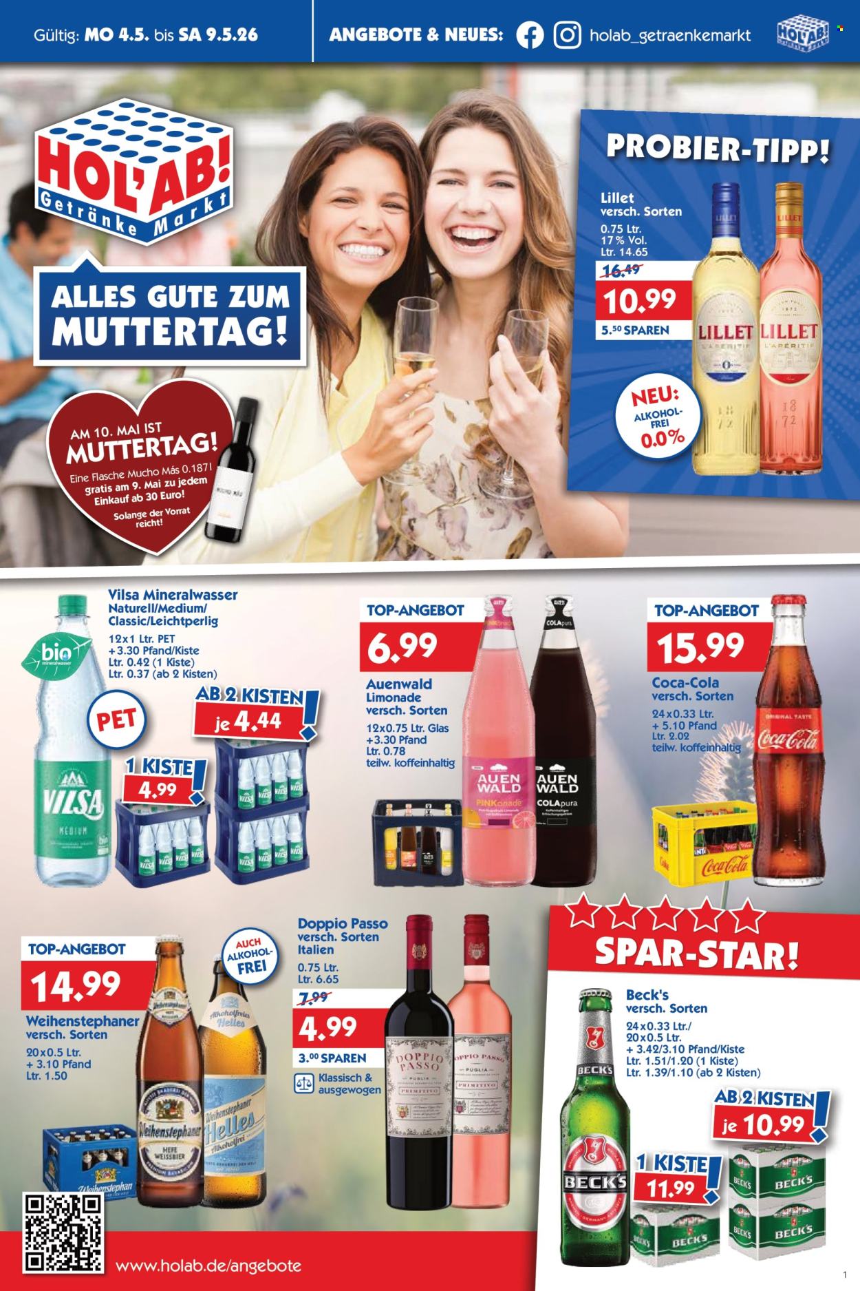 Hol'ab! Getränkemarkt Prospekte  - 4.05.2026 - 9.05.2026. Seite 1