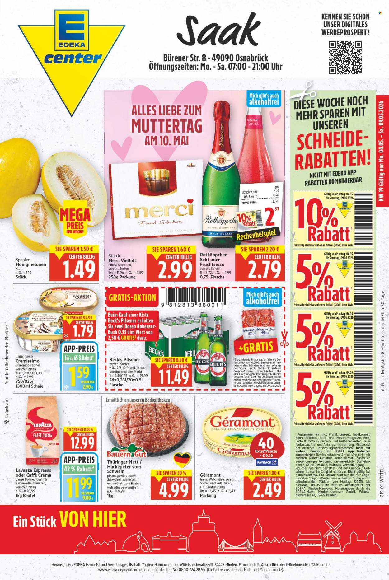 E center Prospekte  - 4.05.2026 - 9.05.2026. Seite 1