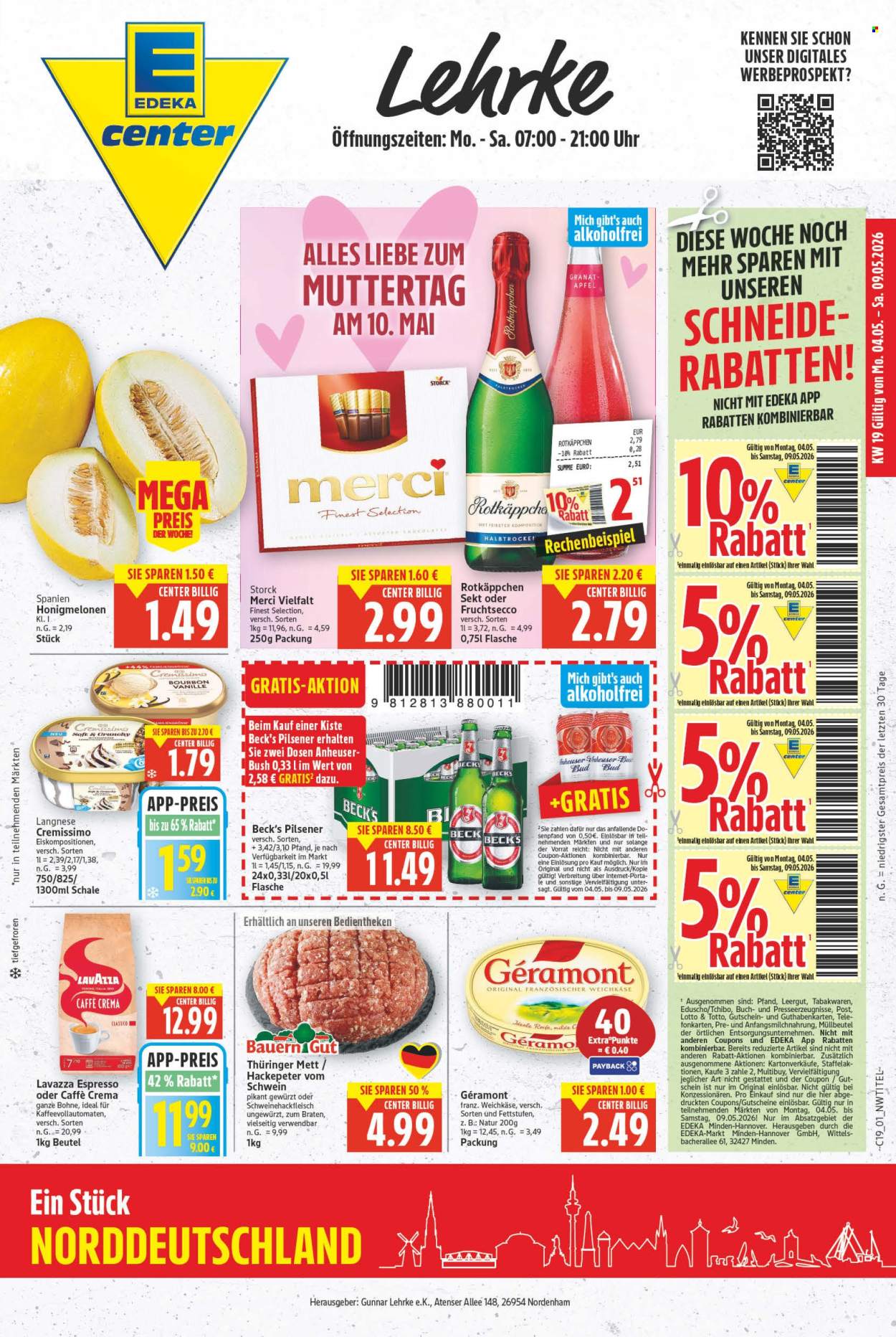 E center Prospekte  - 4.05.2026 - 9.05.2026. Seite 1