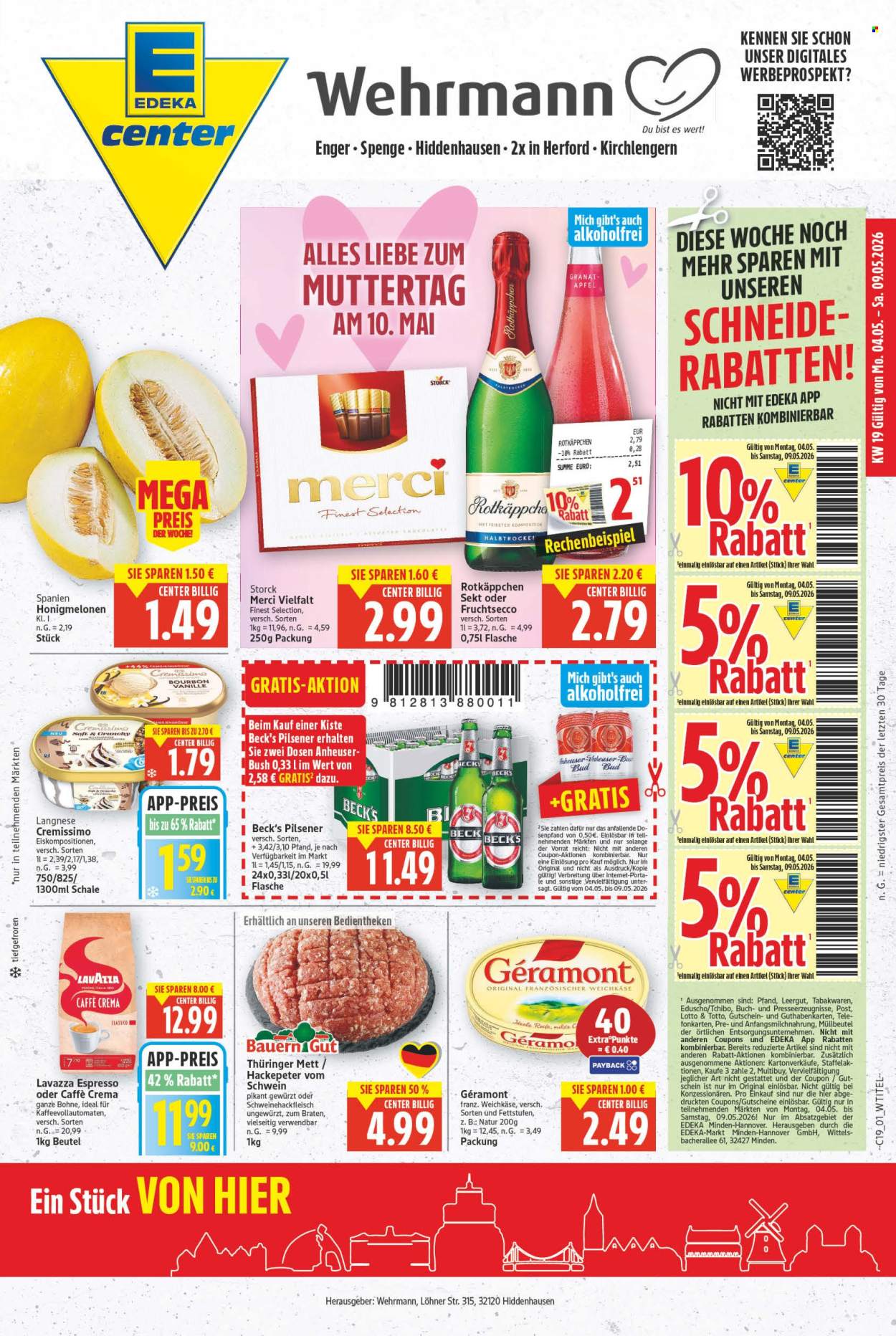 E center Prospekte  - 4.05.2026 - 9.05.2026. Seite 1