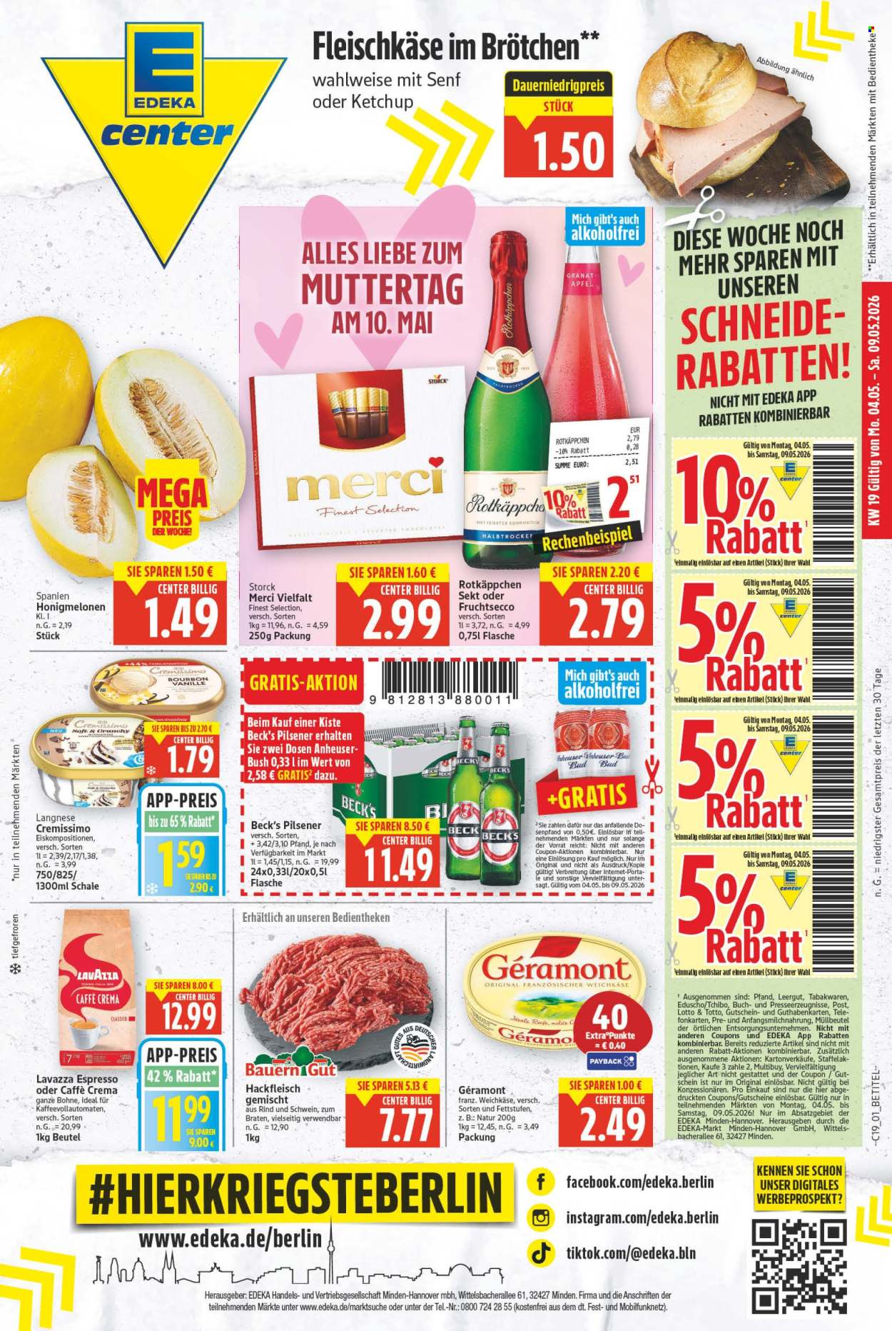 E center Prospekte  - 4.05.2026 - 9.05.2026. Seite 1