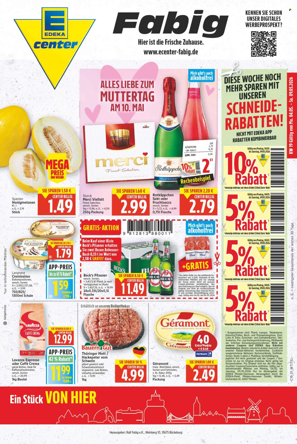 E center Prospekte  - 4.05.2026 - 9.05.2026. Seite 1