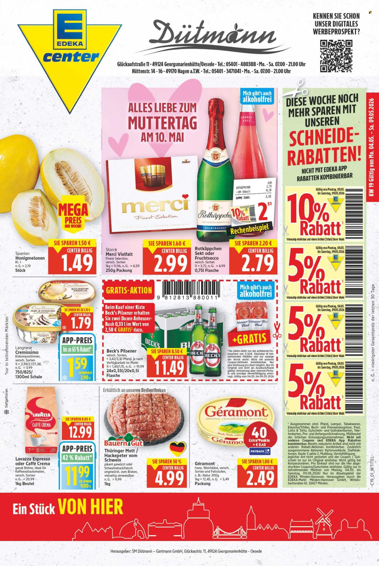 E center Prospekte  - 4.05.2026 - 9.05.2026. Seite 1