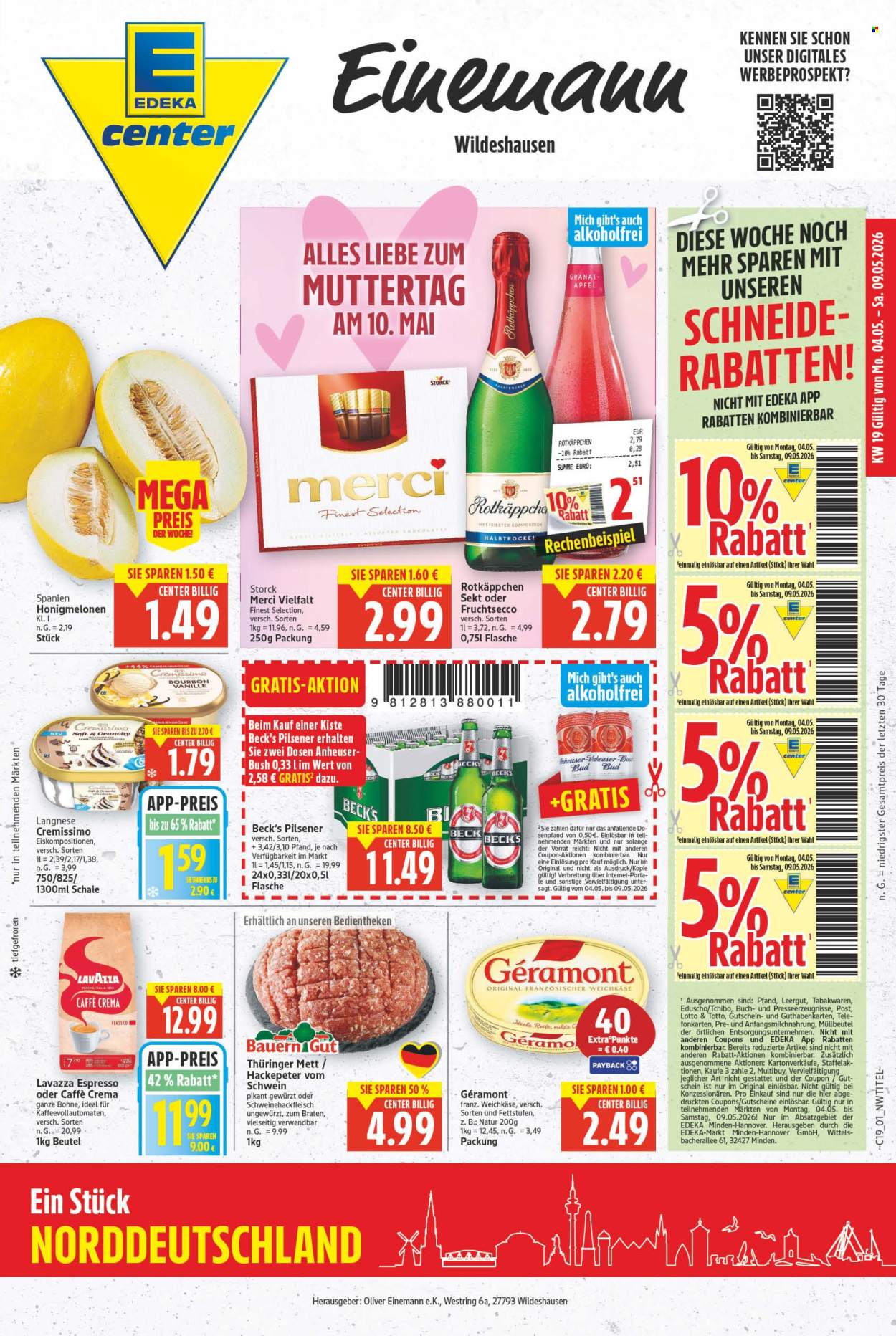 E center Prospekte  - 4.05.2026 - 9.05.2026. Seite 1