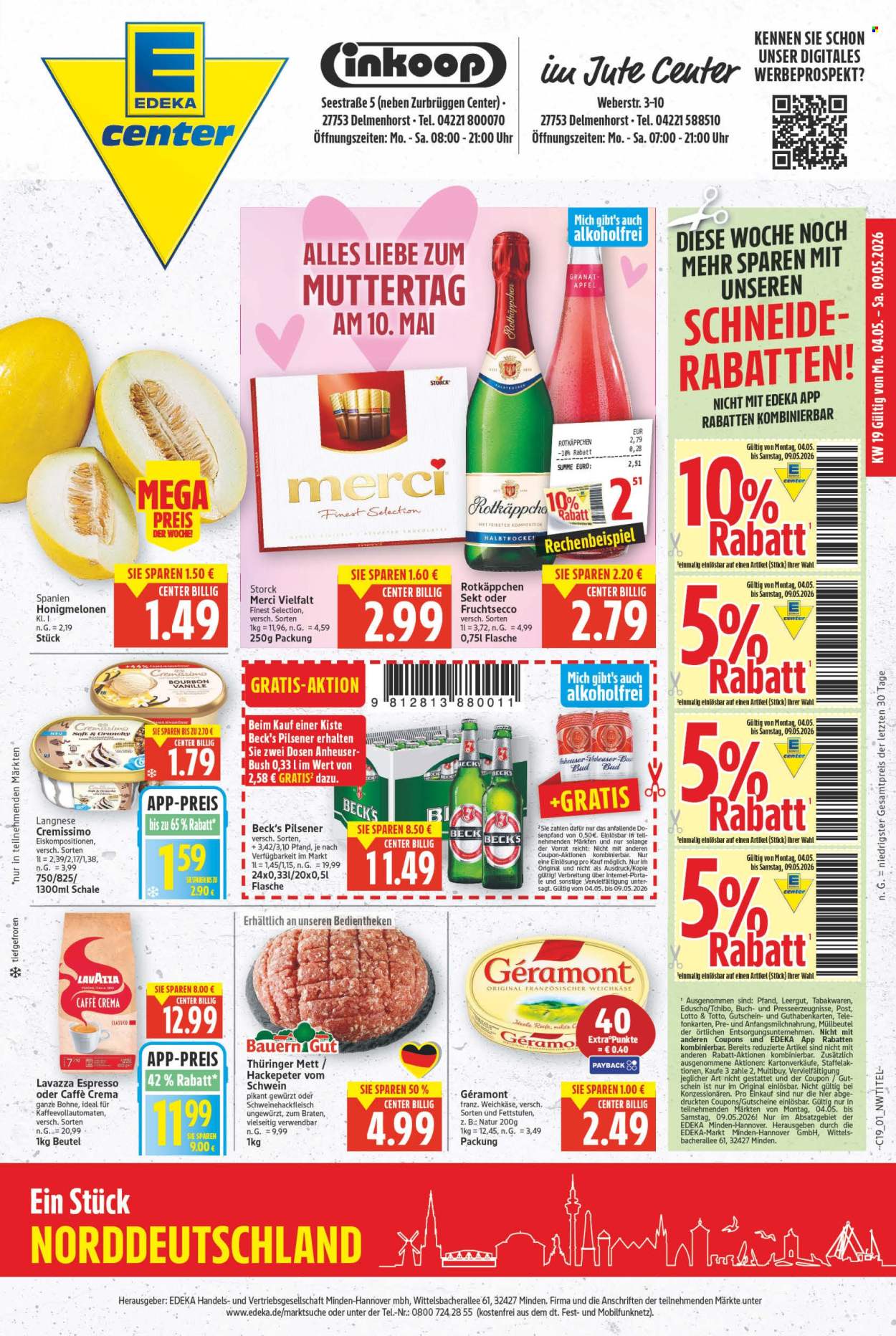 E center Prospekte  - 4.05.2026 - 9.05.2026. Seite 1
