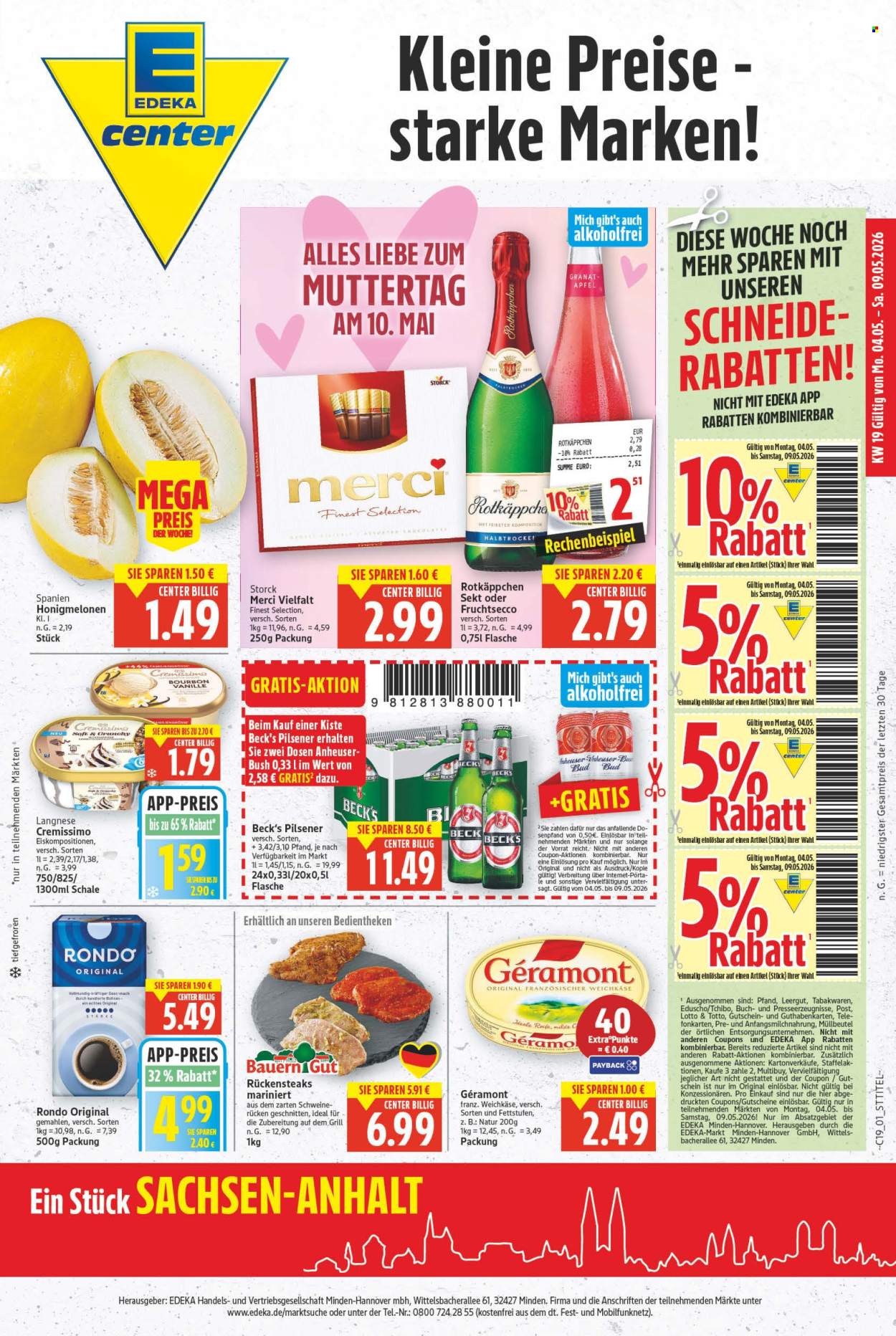 E center Prospekte  - 4.05.2026 - 9.05.2026. Seite 1