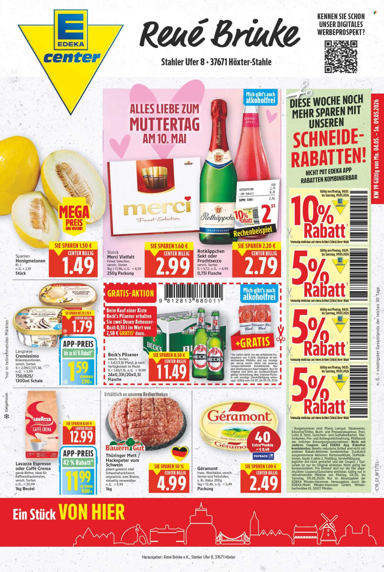 E center Prospekte  - 4.05.2026 - 9.05.2026. Seite 1